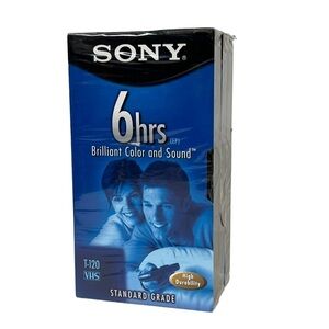 SONY Standard Grade Blank VHS Tapes 6 Hours T-120 3 Pack Brand New & Sealed EP